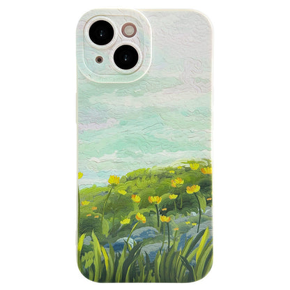 Oil painting style Apple all-round protection mobile case for phone