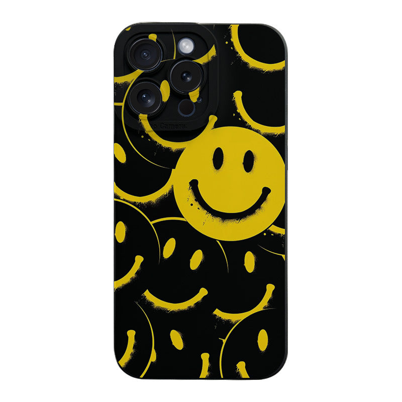 Protect full cover Apple case for phone cute smiley face